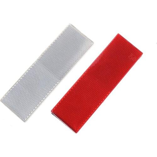 Hot sale 1Pcs Red White Car Truck Warning Reflective Safety Plate/Tape Reflector Stickers 14.5*4.5cm