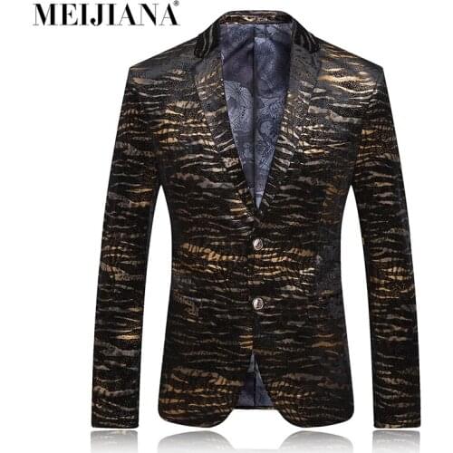 Quality Luxury Blazers New Jacket Style Two Suits Brand Fashion Mens Spring Gold Britain MEIJIANA England Button Coat High
