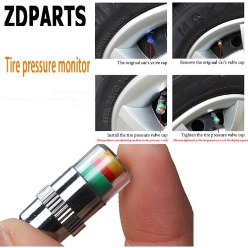 ZDPARTS 4X Car Tire Wheel Valve Caps Warning Pressure Cover For Hyundai i30 ix35 ix25 Solaris Tucson 2017 Mazda 3 6 cx-5 Subaru