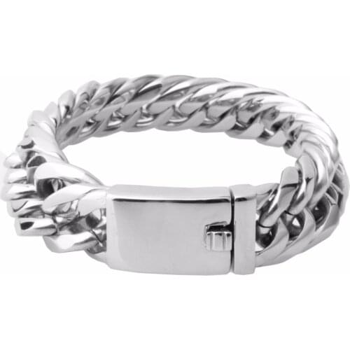 Cool Huge Heavy Bracelet For Men Silver Color/Gold Color Stainless Steel Bracelet 16mm Wide Cuban Curb Vintage Wristband