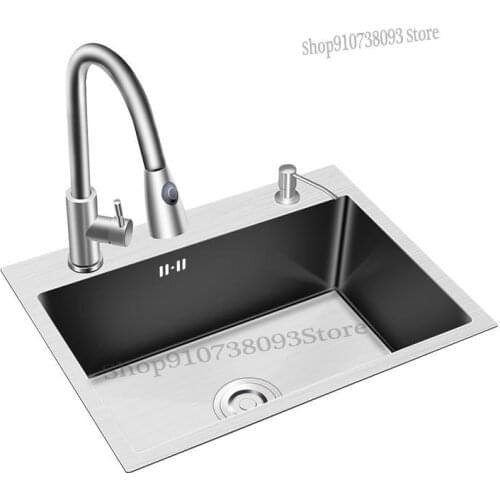 Kitchen Manual Sink Thickened 304 Stainless Steel Large Single Tank Double Tank Wash Basin