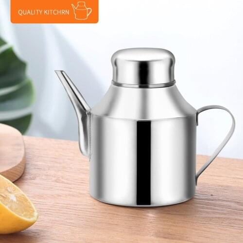 Kitchen Accessory Condiment Storage Container Seasoning Vinegar Dispenser Stainless Steel Oil Bottle Teapot Non-toxic Dustproof