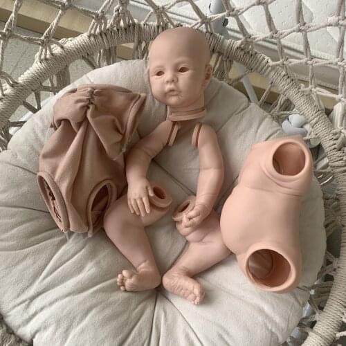 With vinyl Body DIY 17 Inches Reborn Doll Kit Meadow girl bebe Reborn Unpainted Doll Parts DIY Toys Christmas Gift