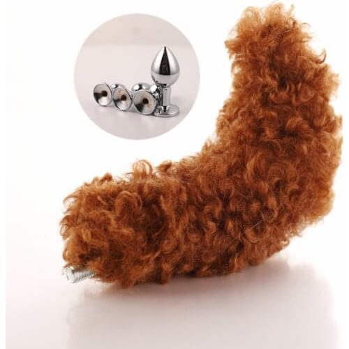 Teddy Tail Detachable Smooth Touch Metal Prostate Massager Stimulator Plug Anal Sex Toys for Fetish Cosplay Flirting Accessories