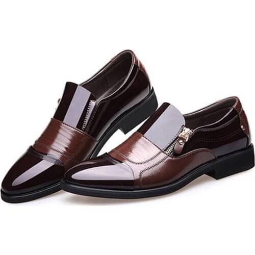 Fashion Business Dress Men Shoes 2019 New Classic Leather MenS Suits Shoes Fashion Slip On Dress Shoes Men Oxfords Plus size 48