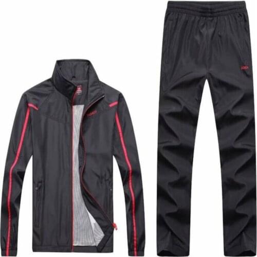 Mens Sportswear Autumn 2 Piece Sets Mens sports suit Jacket+Pants Sweatsuit Fashion Tracksuit Mens casual sports suit