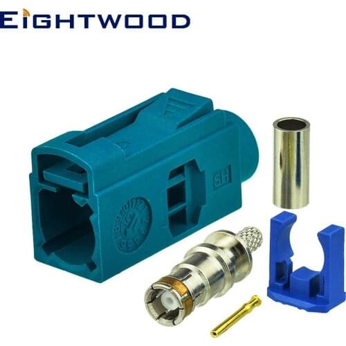 Eightwood 5PCS Fakra Z Crimp Jack Female RF Coaxial Connector AdapterWater blue/5021 Neutral Coding for RG316 RG174 LMR100 Cable