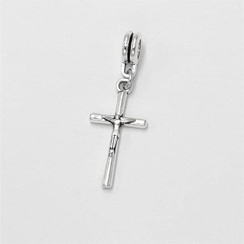 Wholesale Bulk 12pcs Jesus Cross Charms Beads Suitable for Womens Bracelet Necklace Pendants Jewelry Making