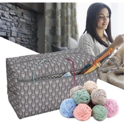 Yarn Storage Bag Organizer with Divider for Crocheting Knitting Organization