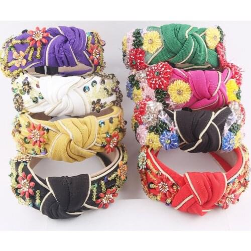 New Style Headband, Crystal Headband, Leisure Travel Party Hair Accessories, Fabric Hairband, Flower Headwear