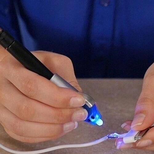 5 Second Quick Fix UV Light Repair Pen Tool Fix Pen Welding Kit Compound of Super Powered Liquid Plastic Dip Welding