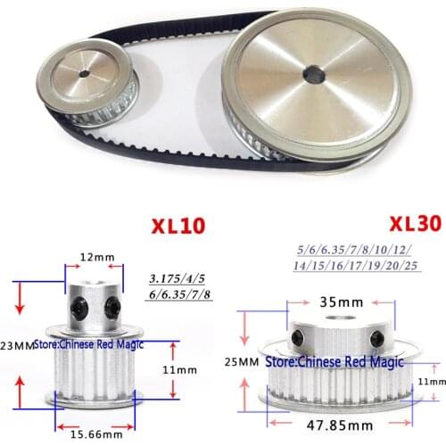 Timing Belt Pulley XL Reduction 3:1 30teeth 10teeth shaft center distance 80mm Engraving machine accessories - belt gear kit