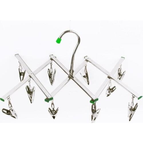 Foldable 10/20 Clips Folding Underwear Sock Laundry Hanger Drying Rack Useful