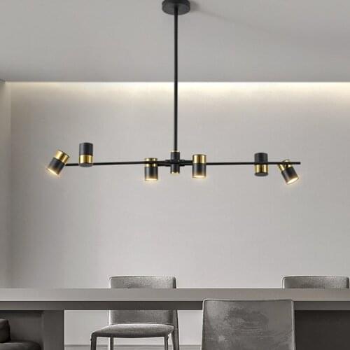 Modern Spot LED Pendant Lamp Creative Dinning Room Long Type Pendant Lighting Black/White Light Fixture