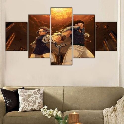 Canvas Modern Pictures Home Decor 5 Pieces Fairy Tail Gajeel Redfox Anime Paintings Wall Art Prints Poster Modular For Girl Room