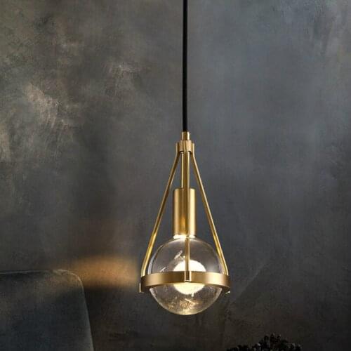 Bedroom bedside Pendant lights Modern luxury Copper Crystal Lighting Restaurant bar Dining room Suspension luminaire MJ1110