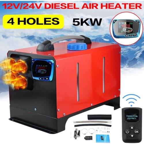 All In One 5KW 12/24V Integration Four Holes Air Diesels Parking Heater LCD Screen Switch Car Heater With Remote Control