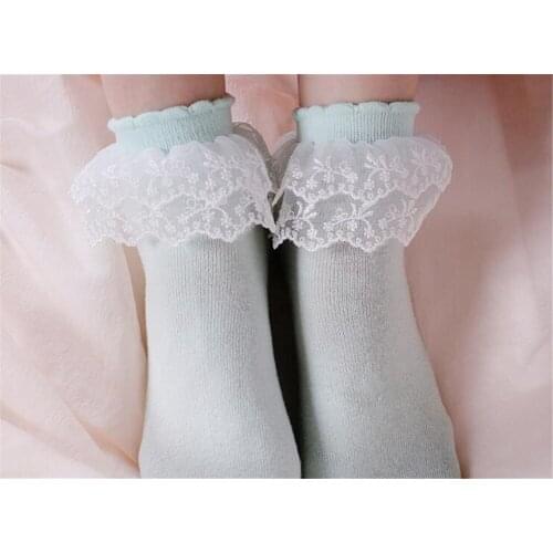Japanese girl candy color lace cotton socks Lolita cute student wild socks B417