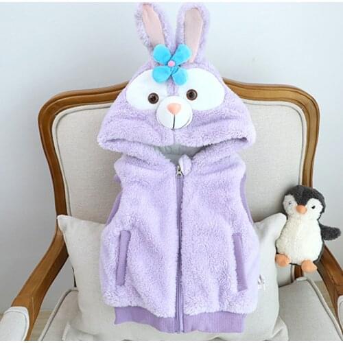 Baby Girls & Boys Winter Vests Hooded Toddler Fleece rabbit Vest Autumn Outerwear Clothes Children Warm Vests For Girls