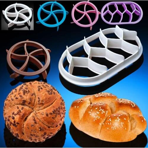 2pcs Bread Molds Fan Shape Plastic Dough Pastry Cutter Homemade Bread Cookie Biscuit Press Moulds Kitchen Pastry Baking Tools
