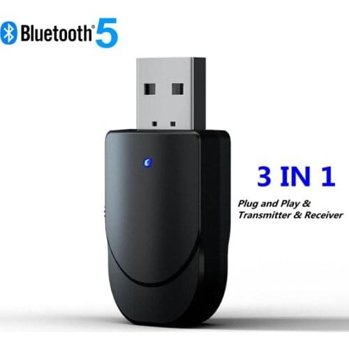 3 in 1 USB Bluetooh 5.0 Audio Receiver Transmitter 3.5 AUX Jack RCA Stereo Wireless Bluetooth Adapter For TV PC Car Music