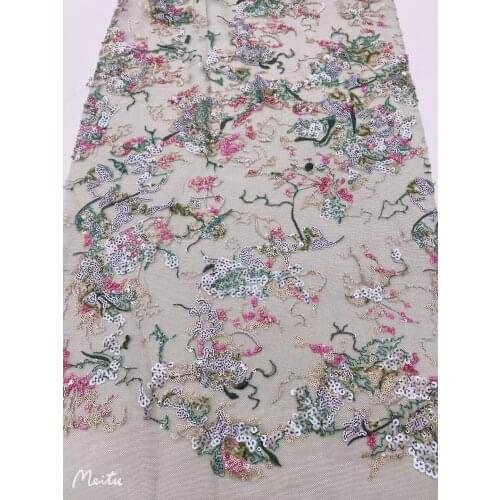 African Lace Fabric SYJ-2888816 Tulle Lace Fabric Embroidery French Lace Fabric With Sequins For Wedding Party Dress