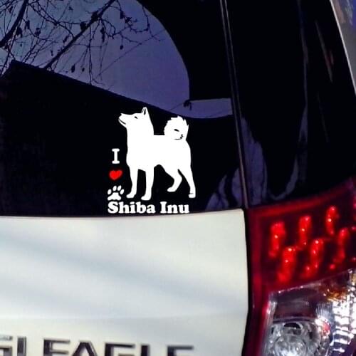 Auto Door Anime Pet Dog I Love Shiba Inu Sticker Car Styling and Decals