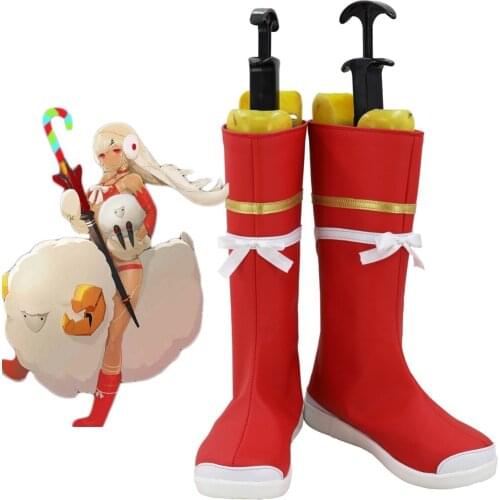 FGO Fate Grand Order Christmas Altera Cosplay Boots Red Shoes Cosplay Made Any Size Halloween Christmas Shoes
