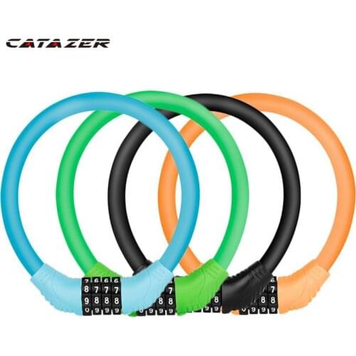 Catazer Bicycle Chain Lock 4 Colors Anti-theft Anti-Cutting Alloy Steel Motorcycle Cycle Bike Cable Code Password Lock