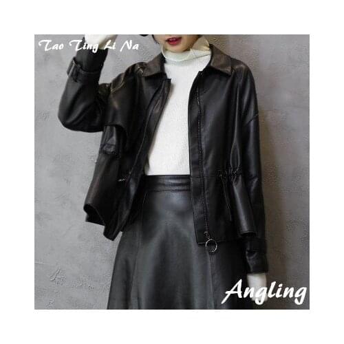 Top brand Spring 2020 Women Genuine Real Sheep Leather Jacket W9 high quality