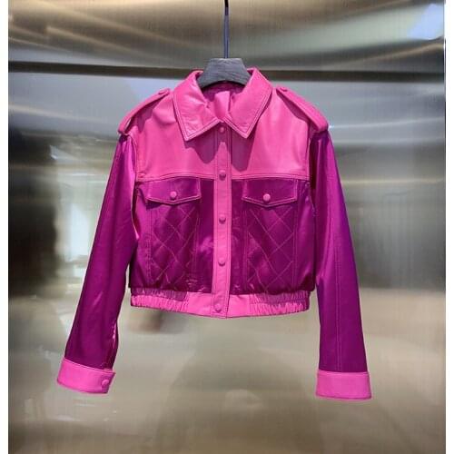 2020 spring autumn high quality womens leather jackets Chic sheepskin genuine leather short coat B358