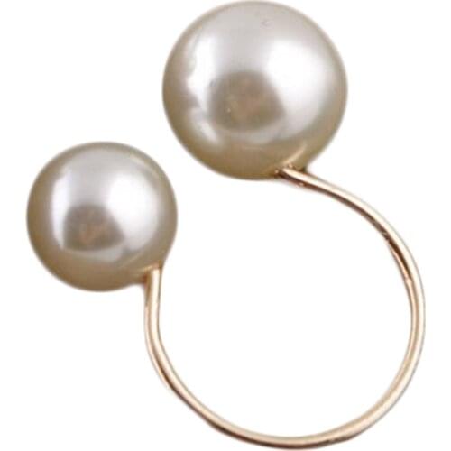 Hot fashion street shoot accessories imitation pearl size adjustable ring opening women jewelry gifts drop shipping