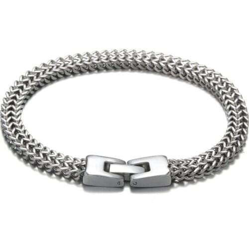Mens Bracelets Punk Hand Chain Trend Classic Stainless Steel Man Metal Accessories Goth Rave Party Men Chains Jewelry Bracelet