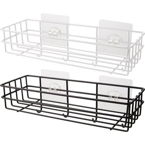 Bathroom Shelf Wall Shelves Shelf Black White Bathroom Corner Shelf Wall Mounted Kitchen Storage Holder Rugged item enjoyment