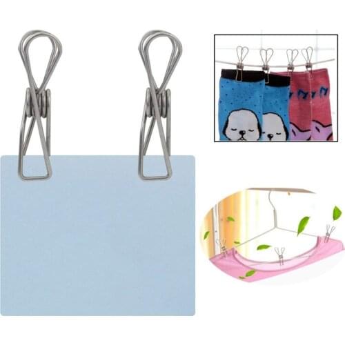 NHBR 80pcs Stainless Steel Clothes Pins Utility Clips Hooks Clothesline Clip 2.2inch for Outdoor Indoor Drying Home Laundry