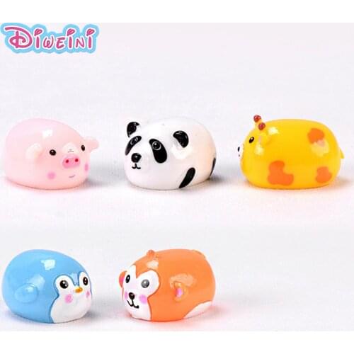Monkey Pig Deer Panda Miniature Figurine cartoon Piggy Figures animal models Pet toy DIY Accessories Doll House toy Decoration