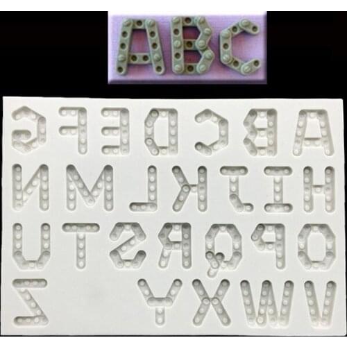 Wholesale 10 Pcs/lot Rivet Shape Alphabet Fondant Cake Mold Chocolate Mold for the Kitchen Decorating Tools