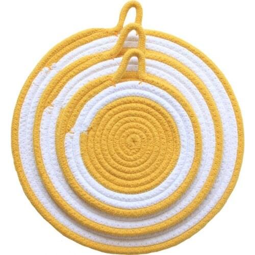 Placemats Hangable Non Fading Anti-slip Heat Resistant Cotton Rope Tea Coffee Cup Coasters Easy Clean Outdoor Picnic Mats