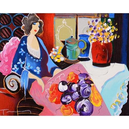 Hand Painted Decorative Wall Art Oil Painting on Canvas Abstract Painting Beautiful Woman for Home Room Wall Decor