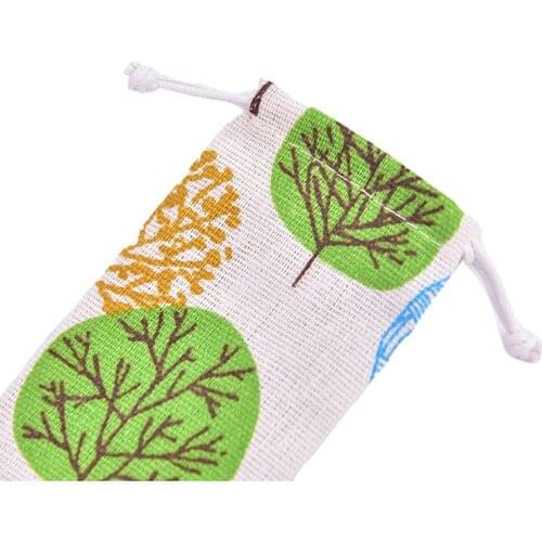 Cutlery Case Drawstring Bag Portable Tableware Bag Cotton Linen Travel Spoon bag