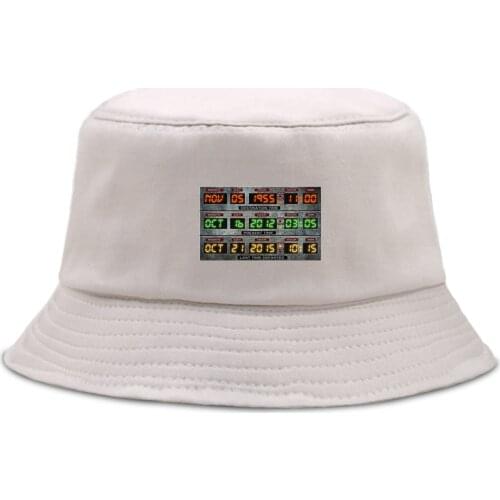 Back To The Future Vintage Bucket Hat Fashion Foldable Fishing Hats Unisex Sun Shade Fisherman Caps Cotton Outdoor Beach Cap