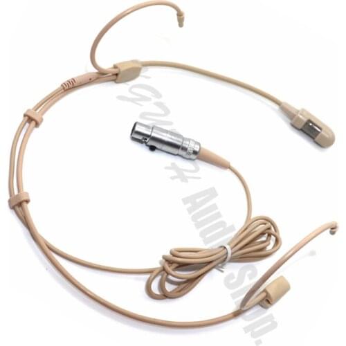 High Quality Headworn Condenser Conference Unidirectional Headset Microphone 3Pin TA3F For AKG Samson Beige