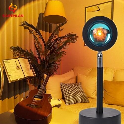 Sunset Lamp Projector Rainbow Atmosphere Led Night Light for Home Bedroom USB Lamp Live Room Art Photography Photo Background