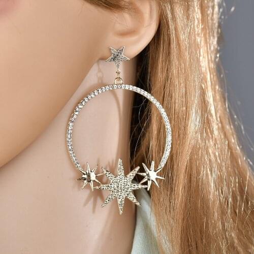 2020 Womens Earrings Retro Stone For Jewelry Round Star Earrings Big Classic Stud Earrings Hyperbole Earrings For Women