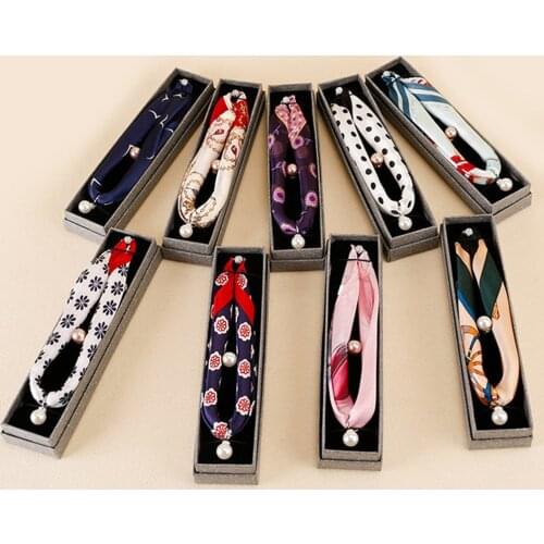 Mulberry Natural Silk Neckerchief Scarf with Pearl Twill Office Ladies Neck Ring Skinny Neck Scarves for Women Birthday Gift