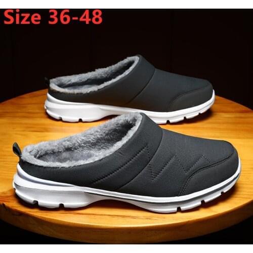 New Winter Plush Warm Shoes Indoor Walking Shoes Men Women Unisex Size 36-48 Lightly Waterproof Outdoor Snow Cotton Slippers