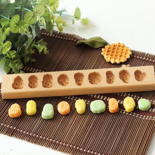20pcs Wooden Mooncake Moulds Cake Molds Chinese Characters Flowers Pattern Mooncake Decorating Tool ZA6697