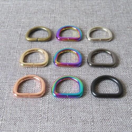20pcs/Lot 20mm Metal D Ring Webbing Belt Buckle Bag Cat Dog Collar Leash Harness Sewing Accessories Purse Straps Strong Hardware