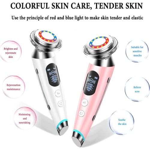 2021 Upgrated Face Lifting Tightening Beauty Machine RF Photon Therapy Face Eye Viration Massager V Face Wrinkles Removal Tools