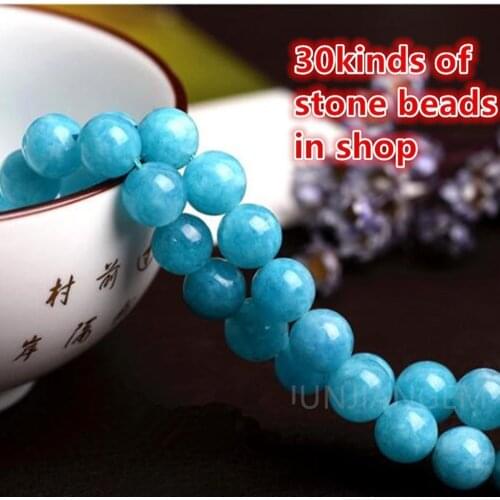 Wholesale Natural Stone Beads Aquamarines 4/6/8/10/12mm DIY Loose Round Healing Bracelet Necklace Jades Beads For Jewelry Making